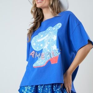 NWT Graphic Cowboy T-Shirt with Rhinestones